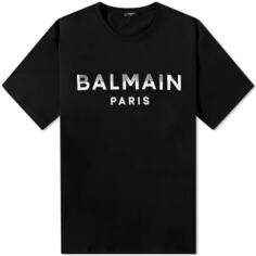 Футболка с логотипом Balmain из фольги Paris, мультиколор