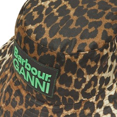 Вощеная шляпа с леопардовым принтом Barbour x Ganni, леопардовый принт