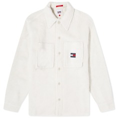 Флисовая рубашка Tommy Jeans из шерпы, белый