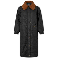 Длинное стеганое пальто Barbour Marsett, черный
