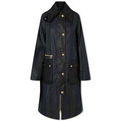 Удлиненное восковое пальто Barbour с принтом Townfield, черный