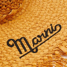 Солнцезащитная шляпа с логотипом Marni, слоновая кость