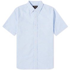 Оксфордская рубашка Beams Plus BD с короткими рукавами COOLMAX, синий