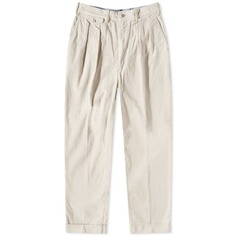 END. Вельветовые брюки с двумя складками Plus &apos;Ivy League&apos; из коллаборации с Beams, слоновая кость