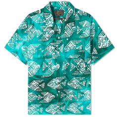 Рубашка для отдыха с принтом Beams Plus Batik, зеленый