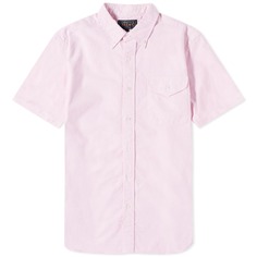 Оксфордская рубашка Beams Plus BD с коротким рукавом, розовый