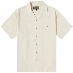 Рубашка для отпуска с короткими рукавами и полосками Uniform Bridge Stripe, слоновая кость