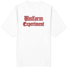 Мешковатая футболка с логотипом Uniform Experiment Gothic, белый