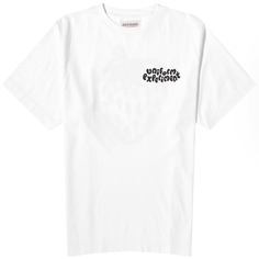 Широкая монохромная футболка Uniform Experiment Insane Monochrome, белый