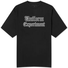 Мешковатая футболка с логотипом Uniform Experiment Gothic, черный