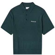 Легкая трикотажная рубашка-поло MKI из мохера, зеленый МКИ