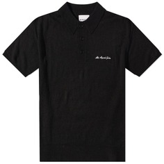 Легкая трикотажная рубашка-поло MKI из мохера, черный МКИ