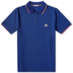 Классическая футболка-поло Moncler с логотипом, синий