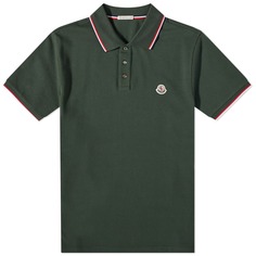 Классическая футболка-поло Moncler с логотипом, хаки