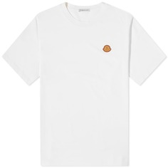 Moncler Кожаная футболка с нашивкой, белый