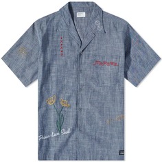 Рубашка для отпуска Universal Works с вышивкой Chambray Minari, индиго