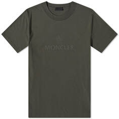 Moncler Матовая черная футболка с логотипом