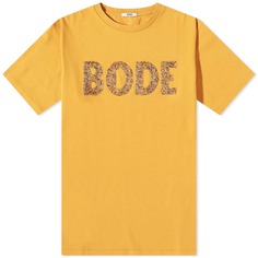 Футболка Bode с логотипом из разноцветных бусин, золотой