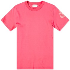 Moncler Облегающая футболка с логотипом, розовый