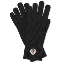 Moncler Шерстяные перчатки с логотипом, черный
