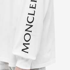Moncler Genius x HYKE футболка с длинным рукавом и логотипом, белый