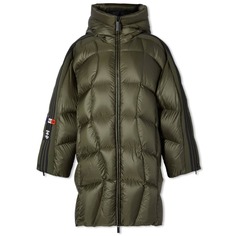 Длинное пуховое пальто Moncler Genius x Adidas Originals Bonneval, зеленый