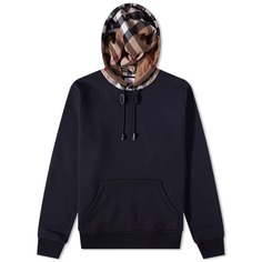 Худи Burberry Samuel в клетку с капюшоном, черный