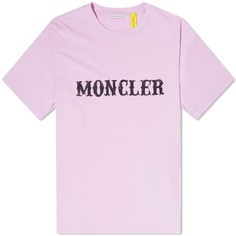 Moncler Genius Fragment Футболка с большим логотипом, розовый