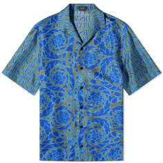Отпускная рубашка с принтом Versace Baroque, синий