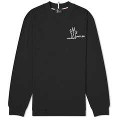 Moncler Grenoble футболка с длинным рукавом и логотипом в тон, черный
