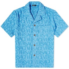 Полотенце-рубашка с логотипом Versace, синий
