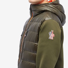 Moncler Grenoble Утепленная трикотажная куртка, хаки