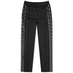 Versace Спортивные брюки с рукавами в греческом стиле, черный/зеленый