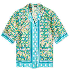 Рубашка с логотипом Versace, синий
