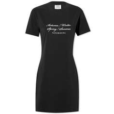Платье-футболка с логотипом Vetements 4 Seasons, черный