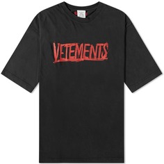 Футболка с логотипом Vetements World Tour, черный