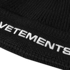 Шапка-бини с логотипом Vetements, черный