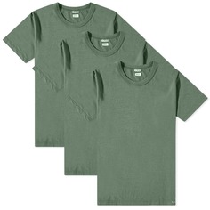Комплект из трех широких футболок Visvim Sublig, оливковый