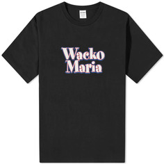 Постиранная тяжелая футболка Wacko Maria Type 2, черный