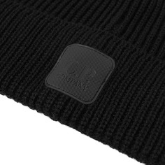 C.P. Company Шерстяная шапка с логотипом компании, черный