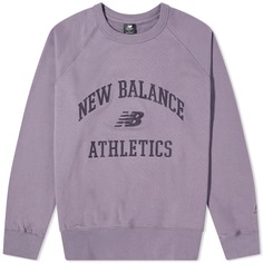 Университетский флисовый свитер с круглым вырезом New Balance Athletics