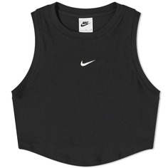 Укороченная майка в рубчик Nike Essential, черный