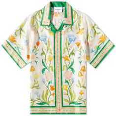 Шелковая рубашка с коротким рукавом Casablanca L&apos;Arche Fleurie, мультиколор