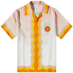 Шелковая рубашка с коротким рукавом Casablanca Rainbow Monogram