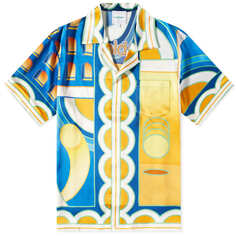 Шелковая рубашка с короткими рукавами Casablanca Paysage