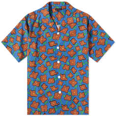 Clot Гавайская рубашка с цветочным принтом для отпуска, синий
