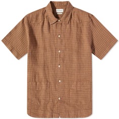 Рубашка с коротким рукавом Oliver Spencer в кубинском стиле, коричневый