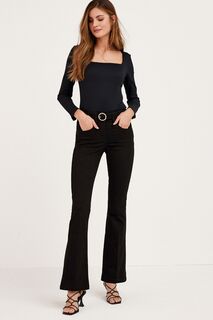 Расклешенные джинсы утягивающие и моделирующие фигуру Next, черный