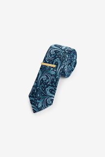 Галстук и зажим для галстука Next, синий