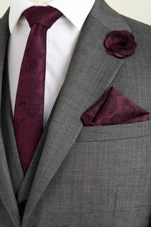 Комплект из нагрудного платка с галстуком и значка на лацкане пиджака Next, красный